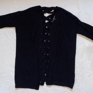 Back Braided Open Sweater